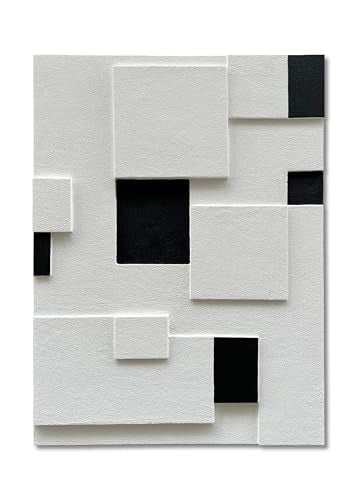 Art Hand-Painted Modern Minimalist Black and White Abstract Art Oil Painting Canvas Wall Deco Art Painting 40x28 inches - color: Yi104