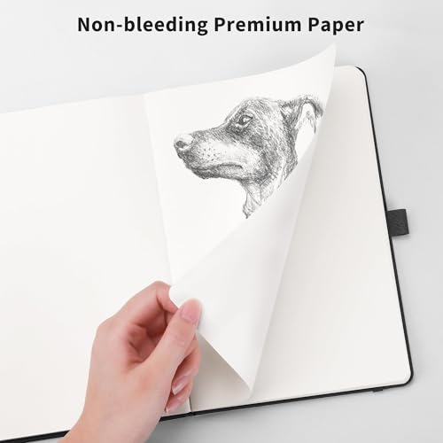 RETTACY Blank Journal Notebook, 192 Pages per Pack, A5 Size (5.7'' x 8.3'') - color: Black & Light Green