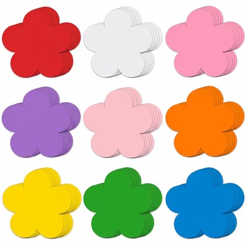 72 Pcs 5.5 Inch Large Paper Flower Cutouts, 9 Colors Assorted - color: Flower