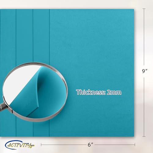 Light Blue EVA Foam Sheets, 6 x 9 Inch, 2mm Thick – Foam Paper for DIY Arts and Crafts, School Projects, and More – 8 Pack - color: Lt Blue