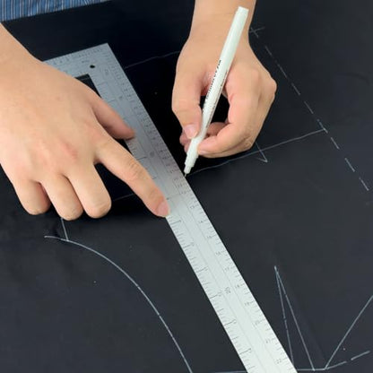 KEARING 24"x14" L-Square Ruler - Aluminum Multi-Scale French Curve Sewing - style: 5124A(24")