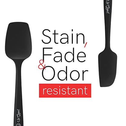 UpGood Silicone Spatula Set 600°F - High Heat Resistant Nonstick, Small and Large Kitchen Spatulas - Flexible BPA Free Professional Grade Cookware - Utensils for Cooking, Baking, Mixing(4 Pcs, Black) - color: Black, size: 4 Piece Set