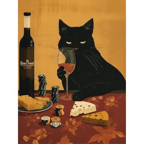 Canrichshop Cat Paint by Numbers Kit for Adults,Painting by Numbers,DIY Acrylic Paint Kit for Adults Beginners Without Frame,Easy Adult Paint by Number Kits on Canvas for Decor 16x20inch - color: MT22050