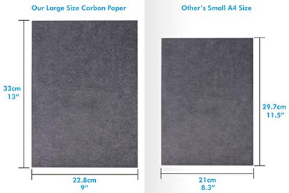 selizo 100 Sheets Black Carbon Transfer Tracing Paper for Wood, Paper, Canvas and Other Art Surfaces (9 x 13 Inches) (Pack of 2) - size: 9x13in (Pack of 2)