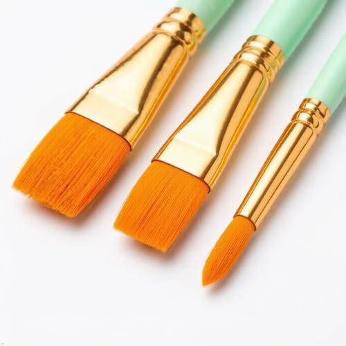 Soucolor Acrylic Paint Brushes Set,20 Pcs Pointed Tip Artist Paintbrushes | Acrylic Painting Oil Watercolor Canvas Boards Rock Body Face Nail Art, Halloween Pumpkin Ceramic Crafts Supplies - color: Mint Green, size: 20-Pack