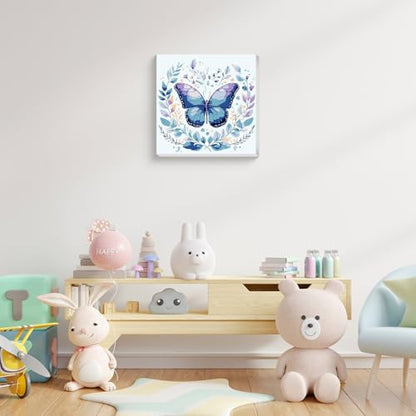 Butterfly Paint by Numbers Kit for Kids with Frame Wooden Easel 8x8 inch - color: style-3