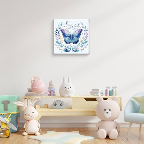 Butterfly Paint by Numbers Kit for Kids with Frame Wooden Easel 8x8 inch - color: style-3