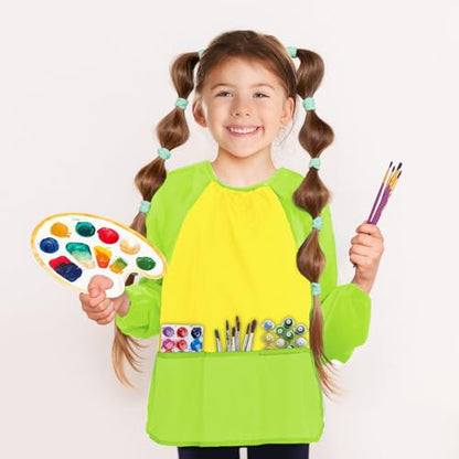 Kopokita Kids Art Smock, Toddlers Painting Apron Children Artist Smock - color: Green