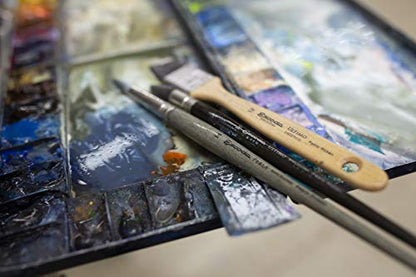 Escoda | Watercolour | Artist Set Pablo Rubén | Size 12,14,14 | 3 Brushes | Synthetic White Toray + Tendo | Round Pointed + Round mop + mottler - color: White/Brown/Black, size: Artist Set