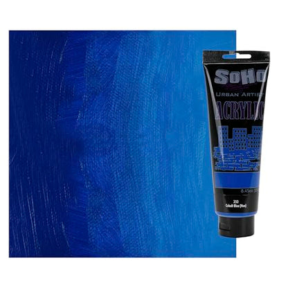 Soho Urban Artist Heavy Body Acrylic Paint - 250 ml Tube - Cobalt Blue Hue - Thick, Rich Color, Excellent Coverage, Professional Quality - Artists Acrylic Paint - color: Cobalt Blue Hue, size: 8.45 Fl Oz (Pack of 1)