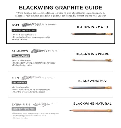 Blackwing Matte Pencils, Soft Graphite for Writing & Drawing, 12 Count - color: Black, style: Modern