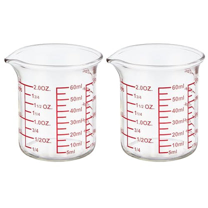 Ackers BORO3.3 2 oz Glass Measuring Cups with V-Shaped Spout, 2 Pack - size: 60 ML (2 Oz)-Pack of 2