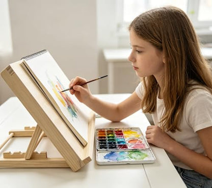 Tabletop Easel for Painting, Adjustable Desk Easel,Portable Drafting Table Slant Board for Writing, Drawing Easel, Table Top Easel for Art, Sketching, Reading,A3 17.7" x 12"