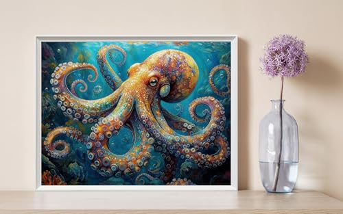 Xoaoes Animal Diamond Art Kits for Adults, Octopus 5D Diamond Painting Kits - color: CM061