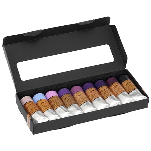 Charvin Extra Fine Professional Oil Paint Set for Artists, Shades of Purple - Bonjour Set of 9, 20 ml Tubes, Finely Milled, Non-Yellowing Artist Oil Paints in French Riviera-Inspired Hues