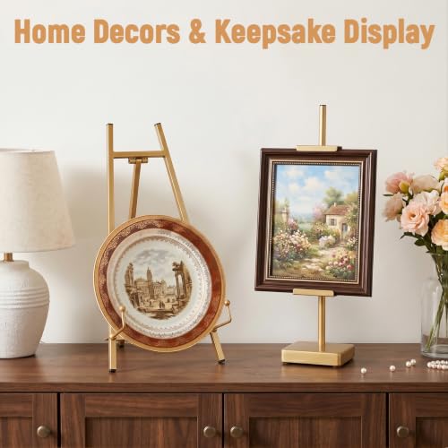 Gold Metal Easel Stand & 17" Adjustable Tabletop Easel Stand for Display