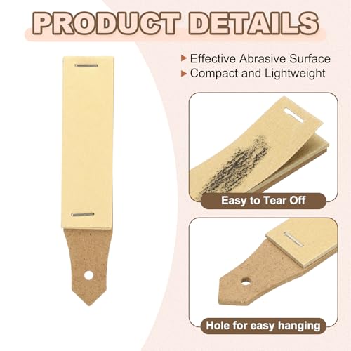 PATIKIL 12 Pcs Sandpaper Pencil Sharpener, Pencil Pointer Sharpening Sketch Small-Pointed Art Drawing Tool for Artists, Art Supplies, Pastel Sticks, Drawing Crayons, Charcoal Pencil, Brown