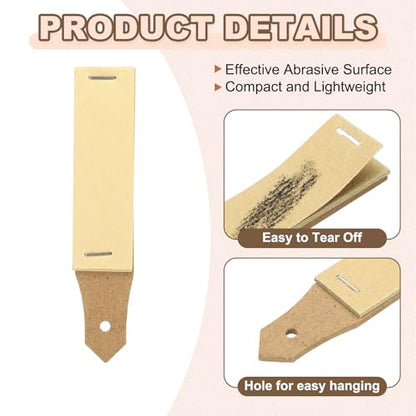 PATIKIL 12 Pcs Sandpaper Pencil Sharpener, Pencil Pointer Sharpening Sketch Small-Pointed Art Drawing Tool for Artists, Art Supplies, Pastel Sticks, Drawing Crayons, Charcoal Pencil, Brown