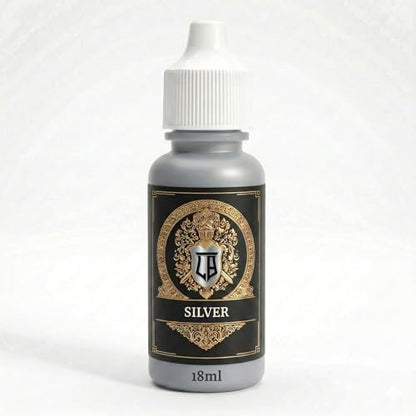 Ludus Bellum Miniature Paint Silver Color 18ml Precision Dropper Bottle | Professional Acrylic Paint for Miniatures & Models, Provides Quality Acrylic Tones and Shades for Warhammer 40K D&D Figures - color: Silver