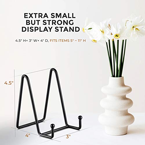 TR-LIFE Plate Stands for Display - 4.5 Inch Plate Holder Display Stand + Metal Frame Holder Stand for Picture, Decorative Plate, Book, Photo Easel - size: 4.5 Inch