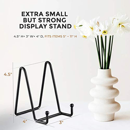 TR-LIFE Plate Stands for Display - 4.5 Inch Plate Holder Display Stand + Metal Frame Holder Stand for Picture, Decorative Plate, Book, Photo Easel - size: 4.5 Inch