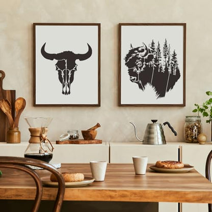 Bison Wood Burning Stencils Western Stencils 12" - style: Bison