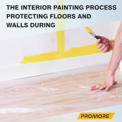 10 Pack Plastic Drop Cloth 12x9 Ft, Disposable Painter's Sheeting & Tarps for Painting, Furniture, Walls, and Floor Protection - size: 0.5mil-10Pack