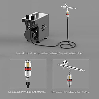 Mini Airbrush Air Filter Moisture Water Trap, 1/8" BSP Threads Spray Pen Oil Water Separator for Gundam Model Painting, Makeup, Tattoo & Art Craft Tools