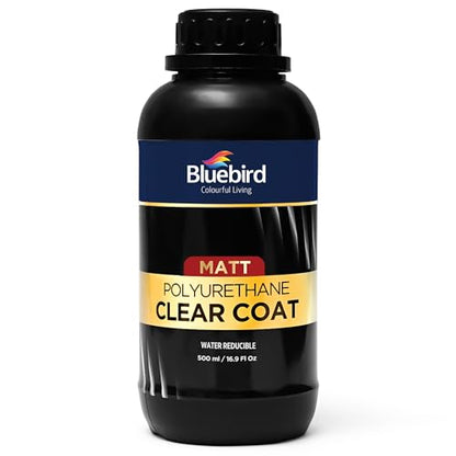 Bluebird Polyurethane Clear Coat for Furniture, Paintings, Water-Based Professional Varnish (Matt, 16.9 Fl Oz) - color: Matt, size: 16.9 Fl Oz