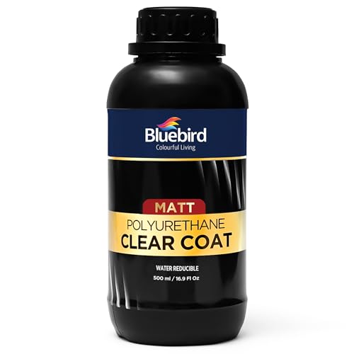 Bluebird Polyurethane Clear Coat for Furniture, Paintings, Water-Based Professional Varnish (Matt, 16.9 Fl Oz) - color: Matt, size: 16.9 Fl Oz