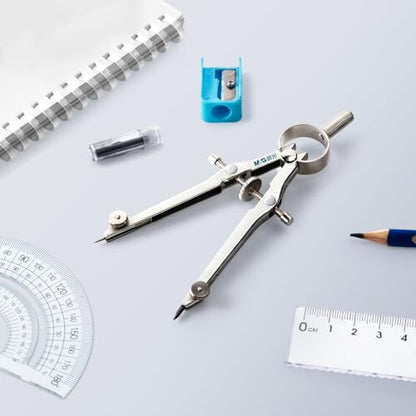 M&G Professional Metal Geometry Compass, 6.69 Inch Maximum Diameter Compass Geometry Tool, Lockable Distance Includes Extra Lead, Ideal for Drafting & Drawing - style: Classic