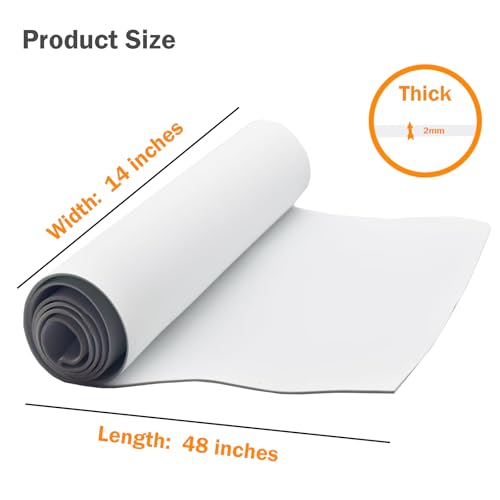 EVA Foam Roll | High Density 85kg/m3 | 2mm Thick | 48"x14" | Ideal for Cosplay, Crafts, DIY Projects (White 1pcs) - color: White 1pcs