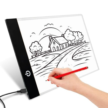A5 LED Light Pad for Drawing & Tracing, Adjustable Brightness Light Board | Flicker-Free LED Light Box for Tracing, Perfect for Artists, Diamond Painting, Sketching & Everyday Creative Use - style: A5R