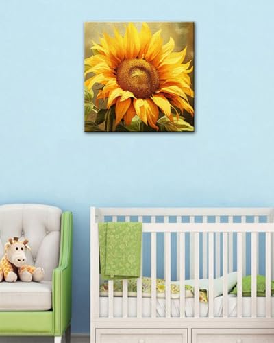 Blissroot Framed Paint by Numbers Kit for Adults Beginner &Kids Ages 8-12, 10x10inch Sunflower Paint by Numbers with Frame,Small Sunflowers Paint by Number Framed Canvas (Without Easel) - color: BR007F, size: 10"x10"