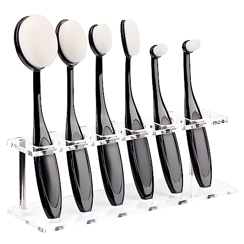 UNIMEIX 6 Pack Blending Brush for Card Making Crafting Ink Blender Brushes Set Tool Paper Background Brush Drawing - color: White, size: 6 Pack Brush with square holder