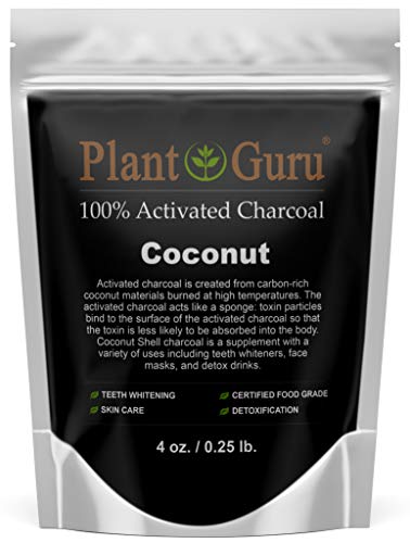 Activated Charcoal Powder 4 oz. Coconut - Food Grade Kosher Non-GMO - Teeth Whitening, Facial Mask and Soap Making. Promotes Natural Detoxification and Helps Digestion - size: 4 Ounce (Pack of 1)
