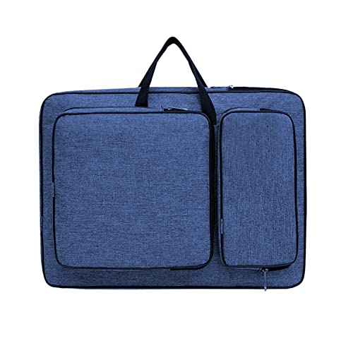 8K Artist Portfolio Carry Backpack Case Versatile Art Bags Waterproof Adjustable Drawing Board Backpack Art Storage Bags for Artworks Painting Drawing Sketching 19.7” x 14.6” x 2.4” (Blue) - color: Blue