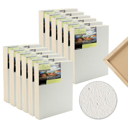 Da Vinci Pro Resist-Grip Coarse Textured Gesso Board, 3x3-12 Pack, 2" Depth Art Boards for Painting, White Acrylic Polymer with Quartz Sand, Warp-Resistant Cradled and Sealed MDF Panel - size: 3x3" - 12 Pack
