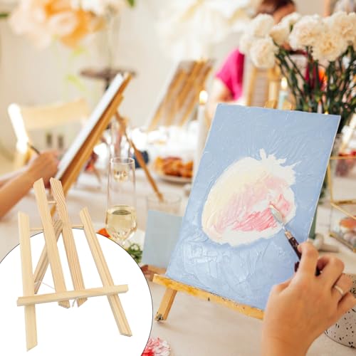 Yiksonyo 6 Pack 12 Inch Wooden Easel, Tabletop Wood Easels Stand, Wooden Easel for Painting, Art, and Crafts - size: 6 Pack 12 Inch
