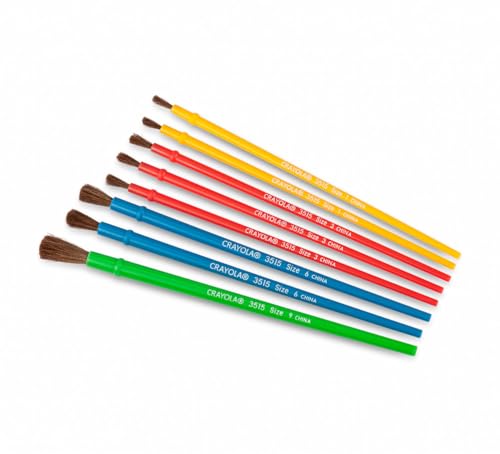 Crayola Kids Paint Brush Set (8ct), Painting Supplies for Kids, Assorted Sizes, Kids Arts & Crafts Supplies for Elementary & Preschool