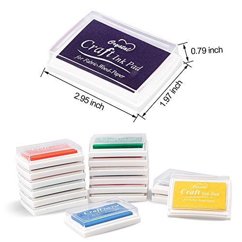 XoreArt Finger Ink Pads for Kids Washable Craft Ink Stamp Pads, 16 Color DIY for Rubber Stamps, Paper, Scrapbooking, Wood Fabric, Best Gift for Kids
