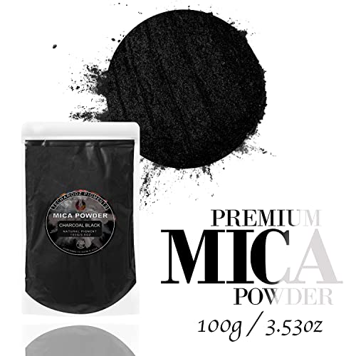 Charcoal Black Mica Powder for Epoxy Resin 100g / 3.5oz. Sealed Bag - TECHAROOZ 2 Tone Resin Dye Color Pigment Powder for Lip Gloss, Nails, Colorant for Soap Making dye - color: Charcoal Black