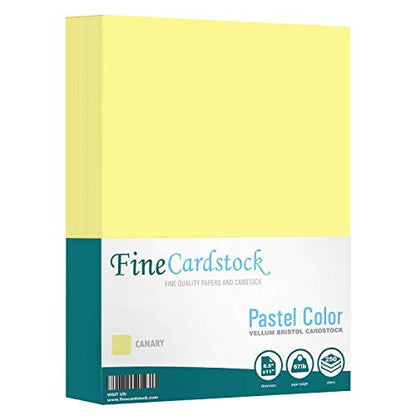 Canary 67lb Vellum Bristol Cardstock, Lightweight Cover Card Stock Paper - Great for Arts and Crafts, Wedding Invitations, Documents and Brochures | 8.5 x 11 (Letter Size) | 250 Sheets per Pack - color: Canary, size: 8.5 x 11