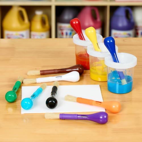 Colorations No-Spill White Lid Tempera Paint Cups for Kids Value Classroom Pack Painting Supply (10 pack), Model:10WPC