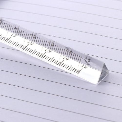 Triangle Ruler Set, Small Architectural Scale Ruler Pocket Size Ruler Metric Ruler Plastic Clear Ruler Triangle Ruler Drafting Tools Office, Drafting Tools for Office and School(15CM) ﻿