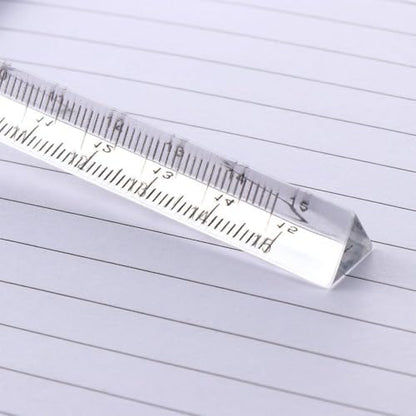 Triangle Ruler Set, Small Architectural Scale Ruler Pocket Size Ruler Metric Ruler Plastic Clear Ruler Triangle Ruler Drafting Tools Office, Drafting Tools for Office and School(15CM) ﻿