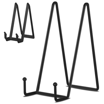IBosins 5-Pack 8-Inch Plate Holder Display Stands Black Metal Frame Stand - color: Black, size: 8 Inch