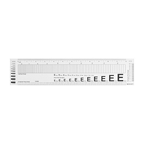 Westcott GA-96 Computer Point & Pica Ruler, Transparent Graphic Arts Ruler, 12 Inch