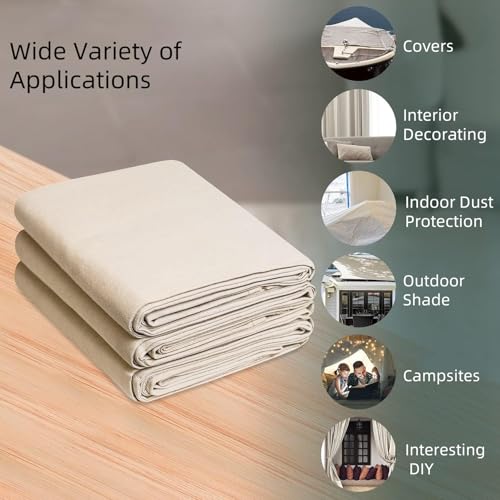Canvas Fabric, Premium 10oz Natural Cotton Duck Canvas Fabric 62'' Wide for Arts & Crafts, Backings, Covers,1Yd (60 x 36 inchs) - color: Natural, size: 1Yd (60 x 36 inchs)