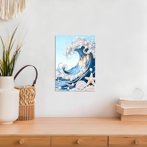 Muzagroo Art Pearl Diamond Paintings Kits for Adults Special-Shaped Sea Waves Diamonds Art Kits for Beginners Diamond Art Paintings Gem Art Kits Diamond Dots Kits 30x40cm (Waves) - color: Waves